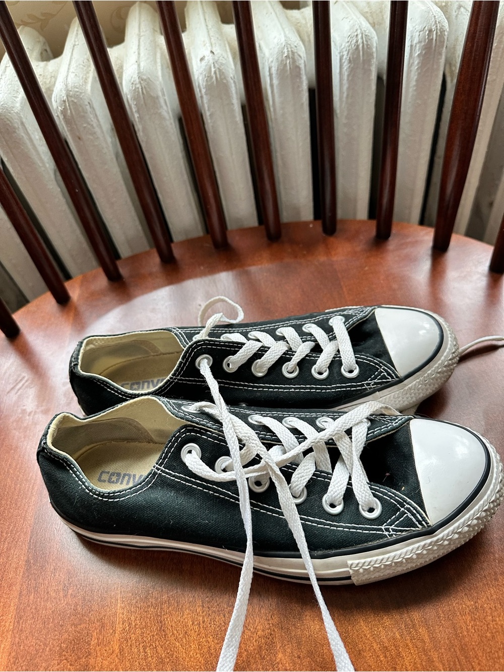 Converse Black and White Low Top Canvas Sneakers